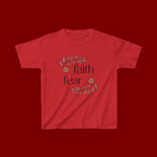 Faith Over Fear Kids T‑Shirt — Floral Inspirational Tee for Boys & Girls