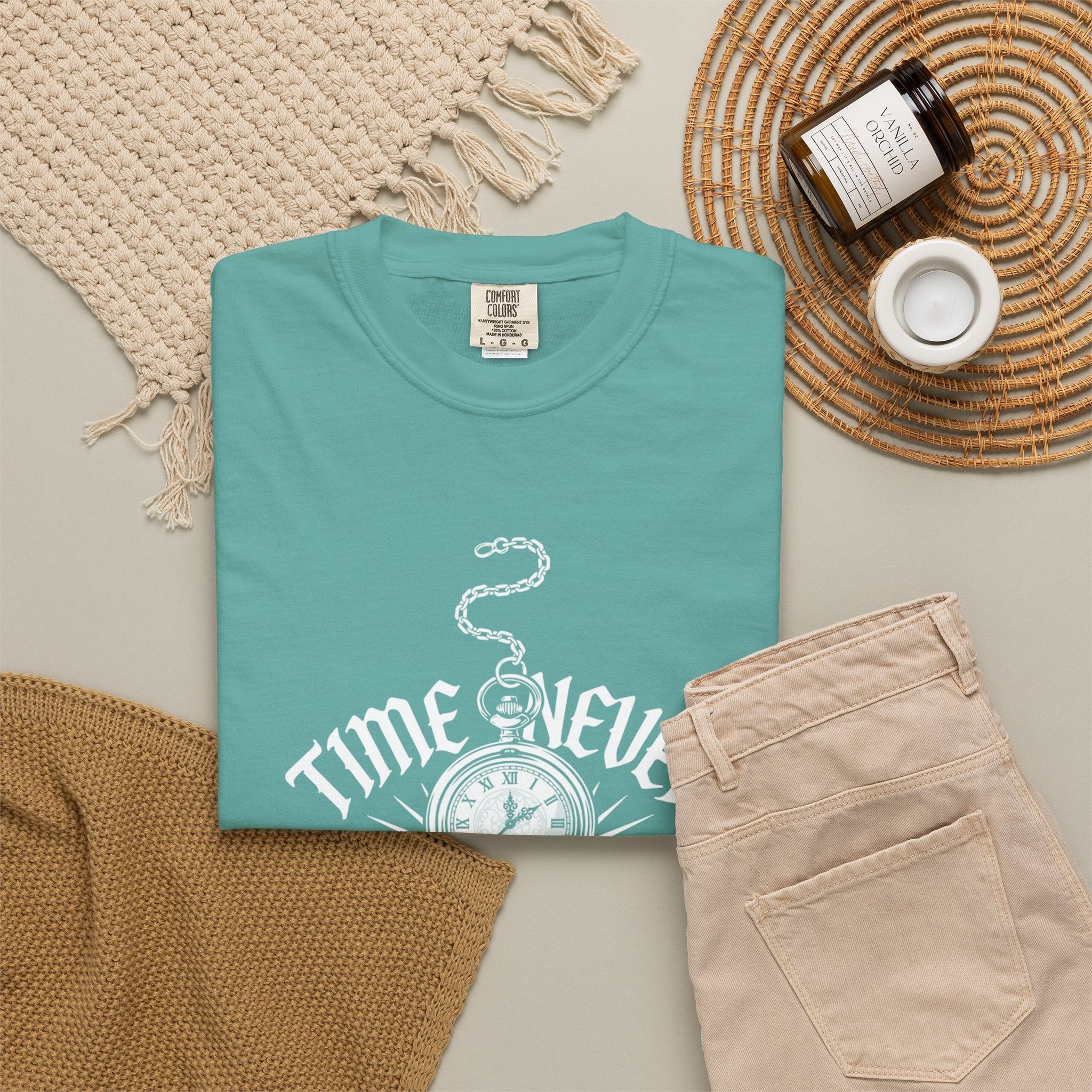 Time Never Comes Again T-Shirt — Vintage Pocket Watch Graphic Tee