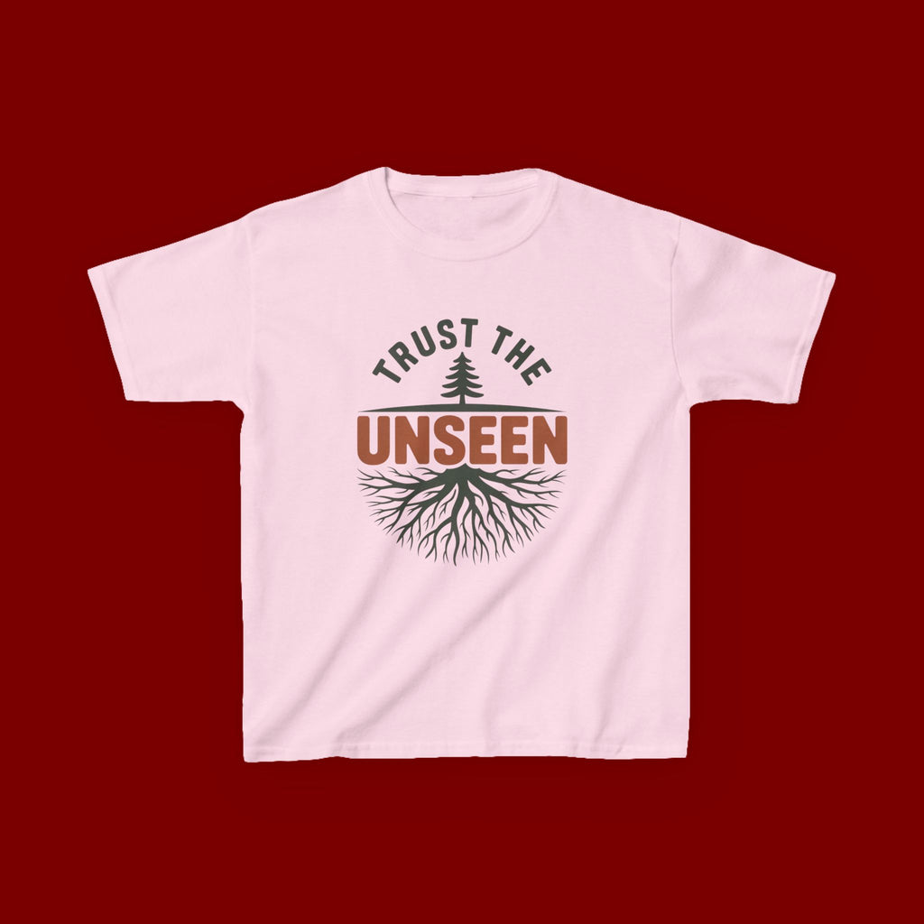 Kids T‑Shirt — "Trust the Unseen" Tree & Roots Inspirational Graphic