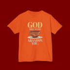 Kids Tee — "God Will Never Abandon You" Faith Graphic