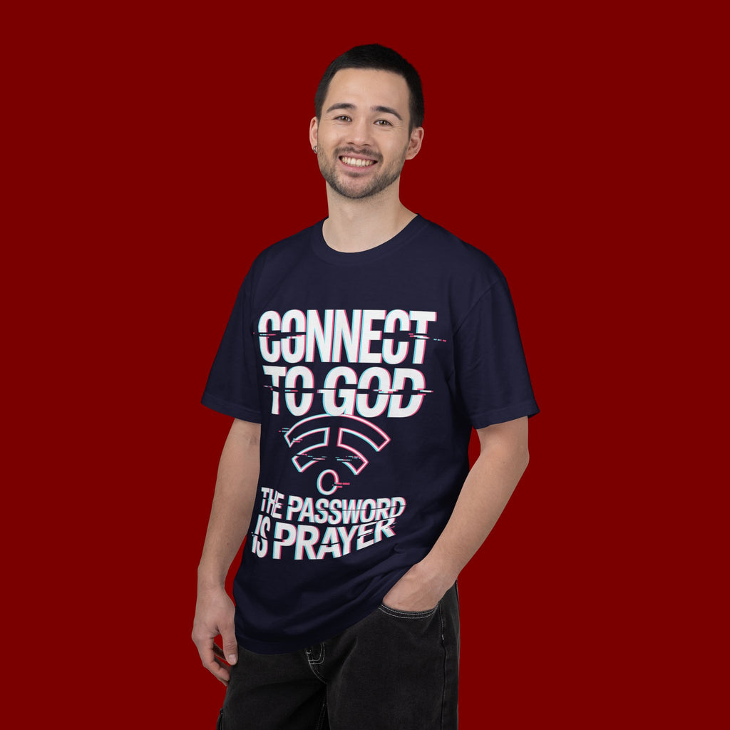 Connect to God T-Shirt — "The Password Is Prayer" Christian Faith Tee