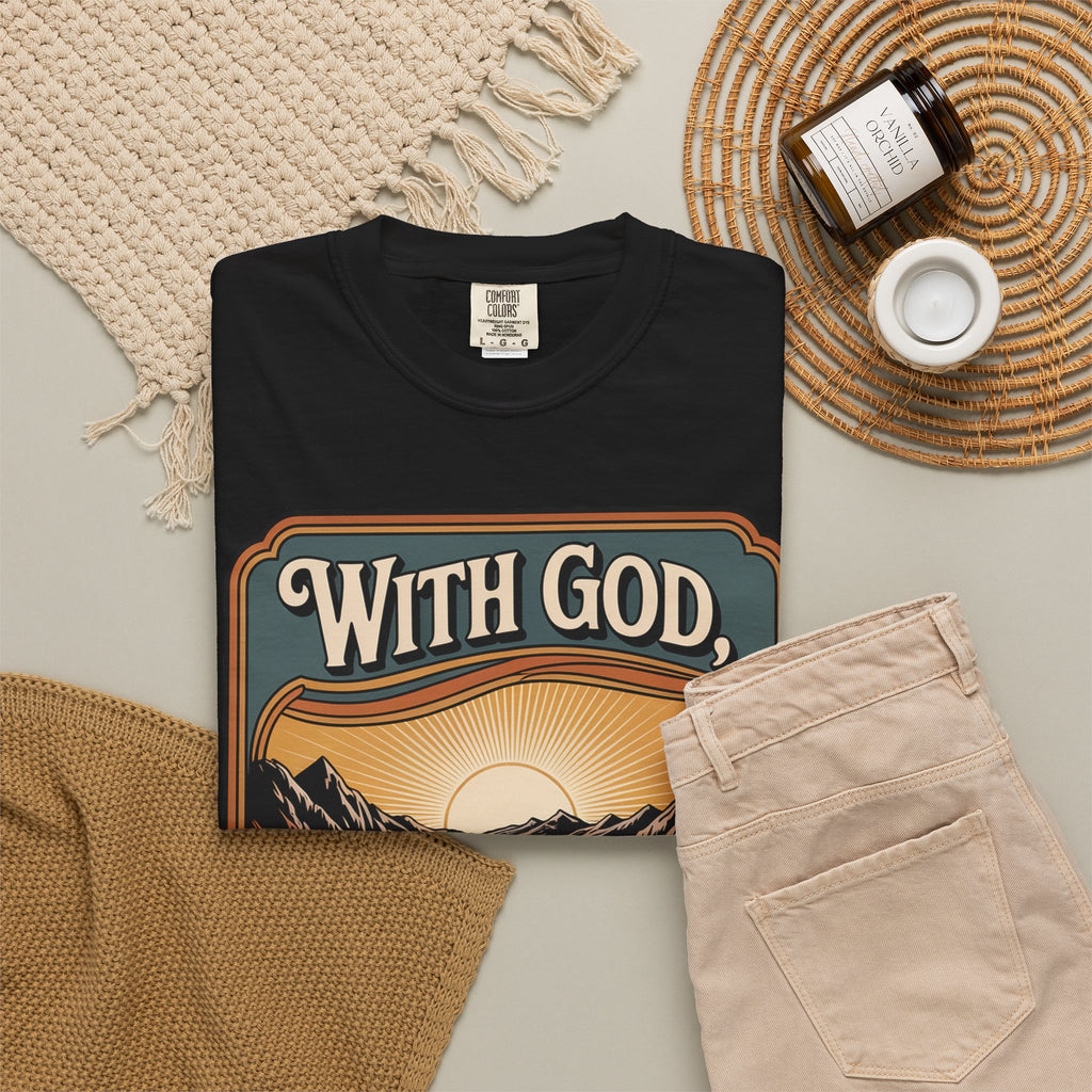 Inspirational Graphic T-Shirt — "With God, Every Hardship Brings Ease"