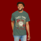Take Time to Pray Pocket Watch T-Shirt — Faith-Based Floral Christian Tee