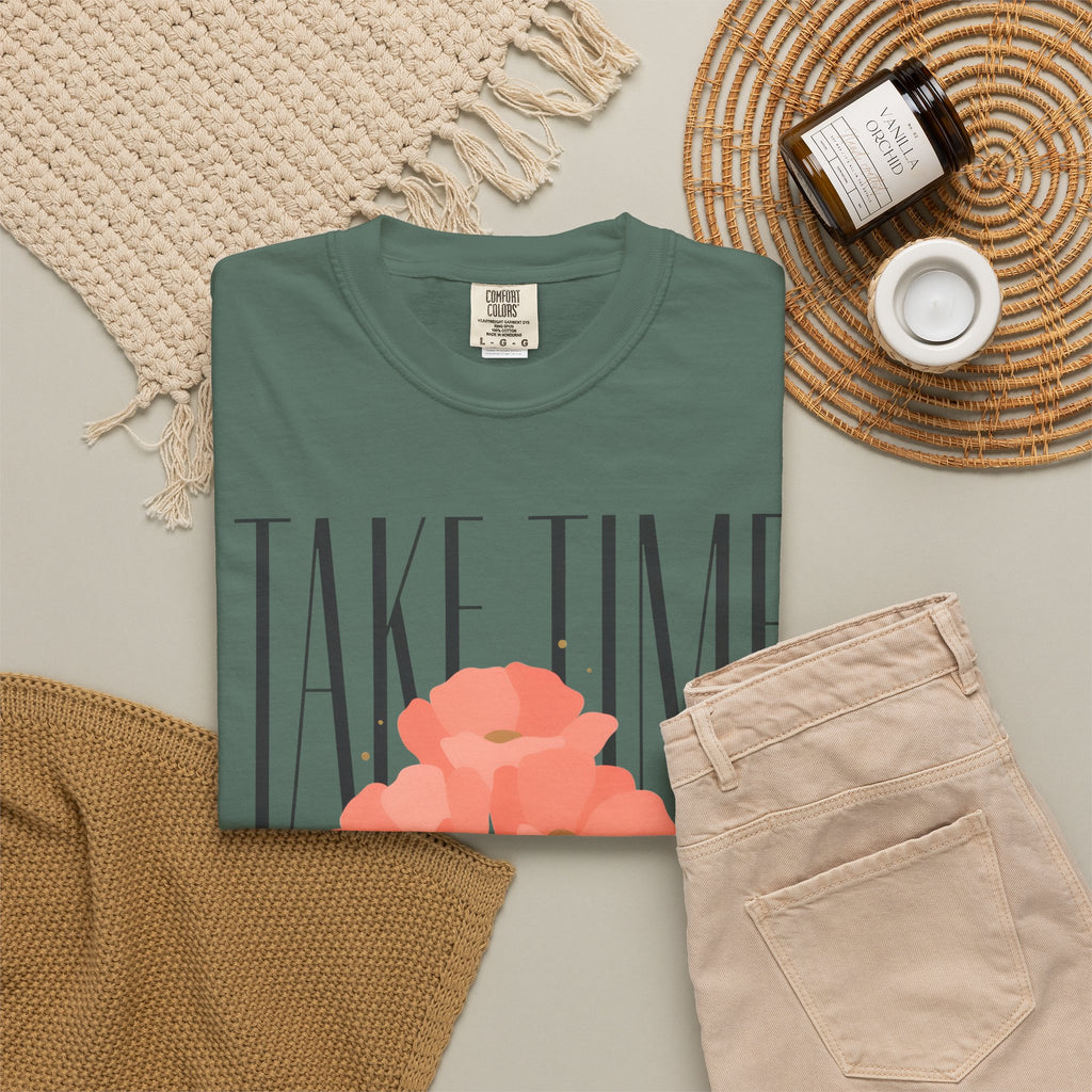 T-Shirt — "Take Time to Pray" Floral Christian Tee