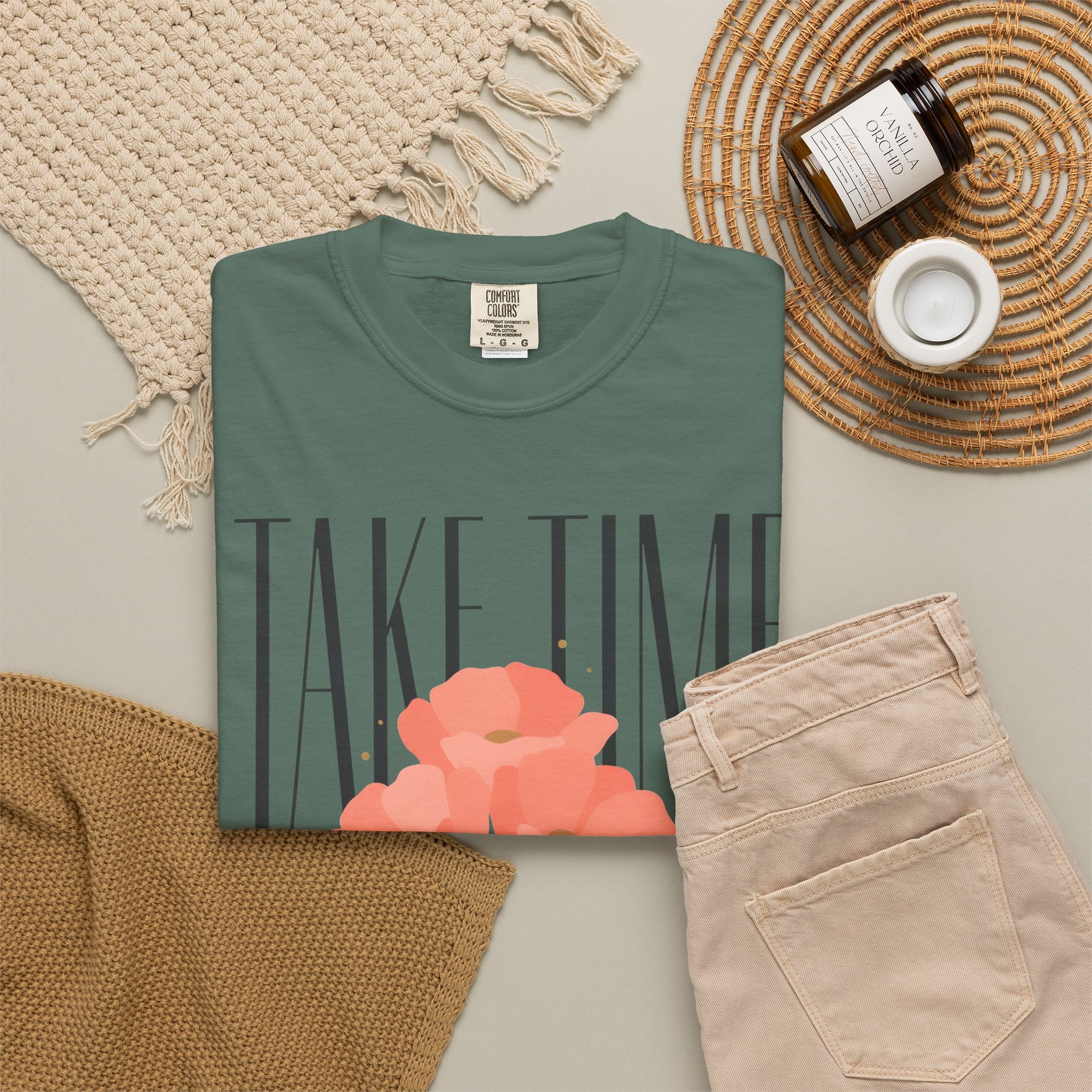 T-Shirt — "Take Time to Pray" Floral Christian Tee