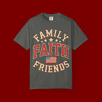 Family Faith Friends T-Shirt — Patriotic American Flag Tee