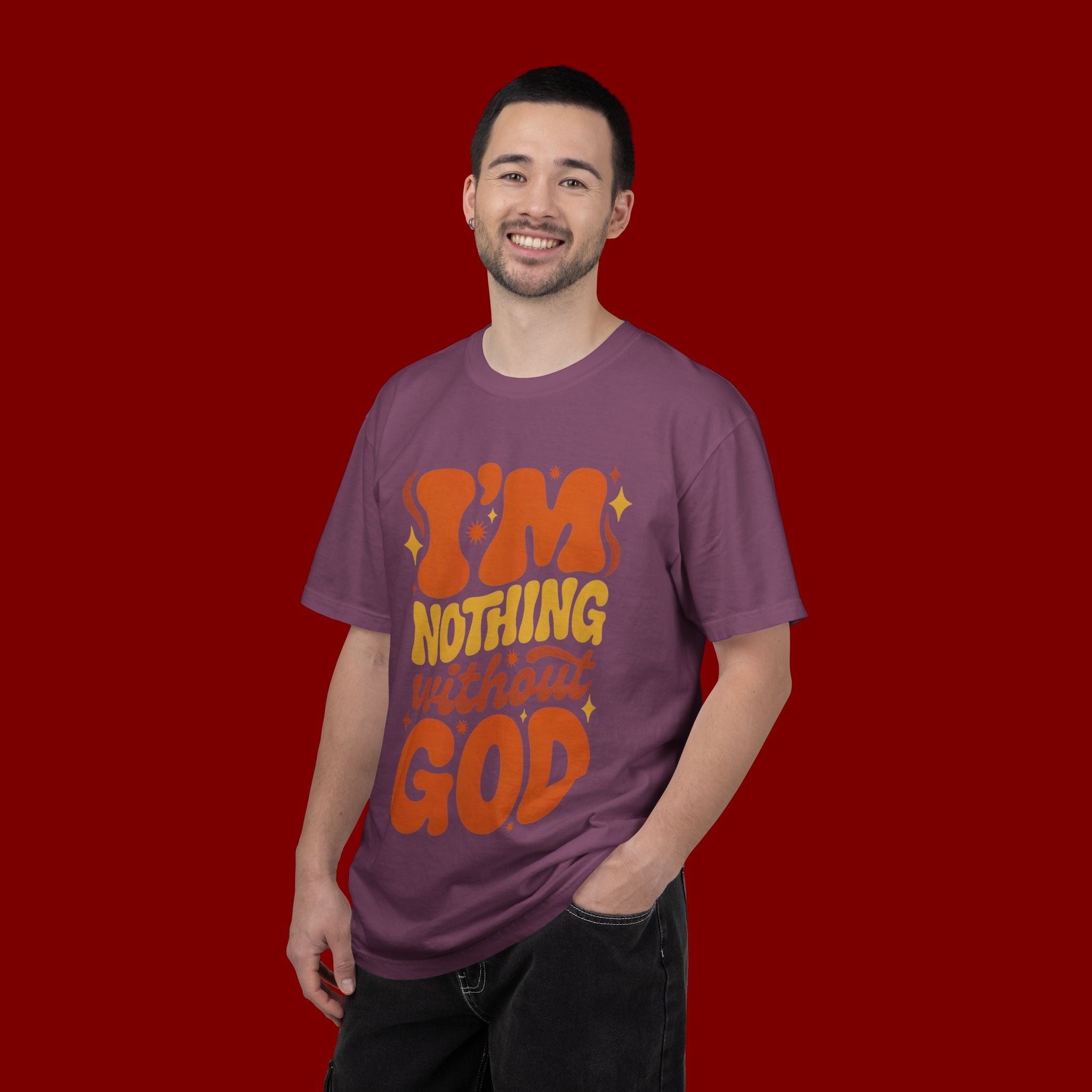 I'm Nothing Without God Retro Graphic T-Shirt