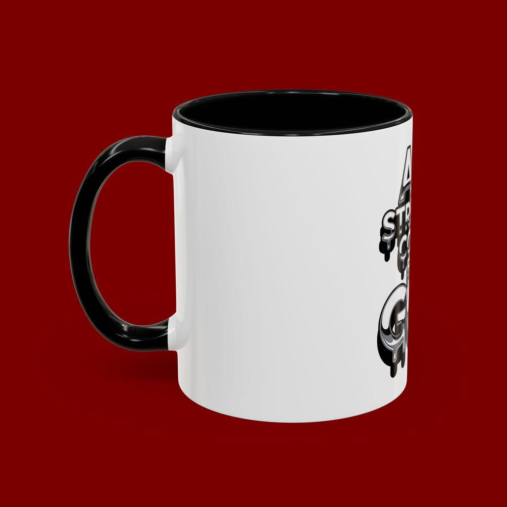 Ceramic Mug — "All Strength Comes From God" Black Accent Coffee Cup (11/15 oz)