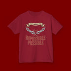 Kids Tee — "Faith Makes the Impossible Possible" Inspirational Graphic