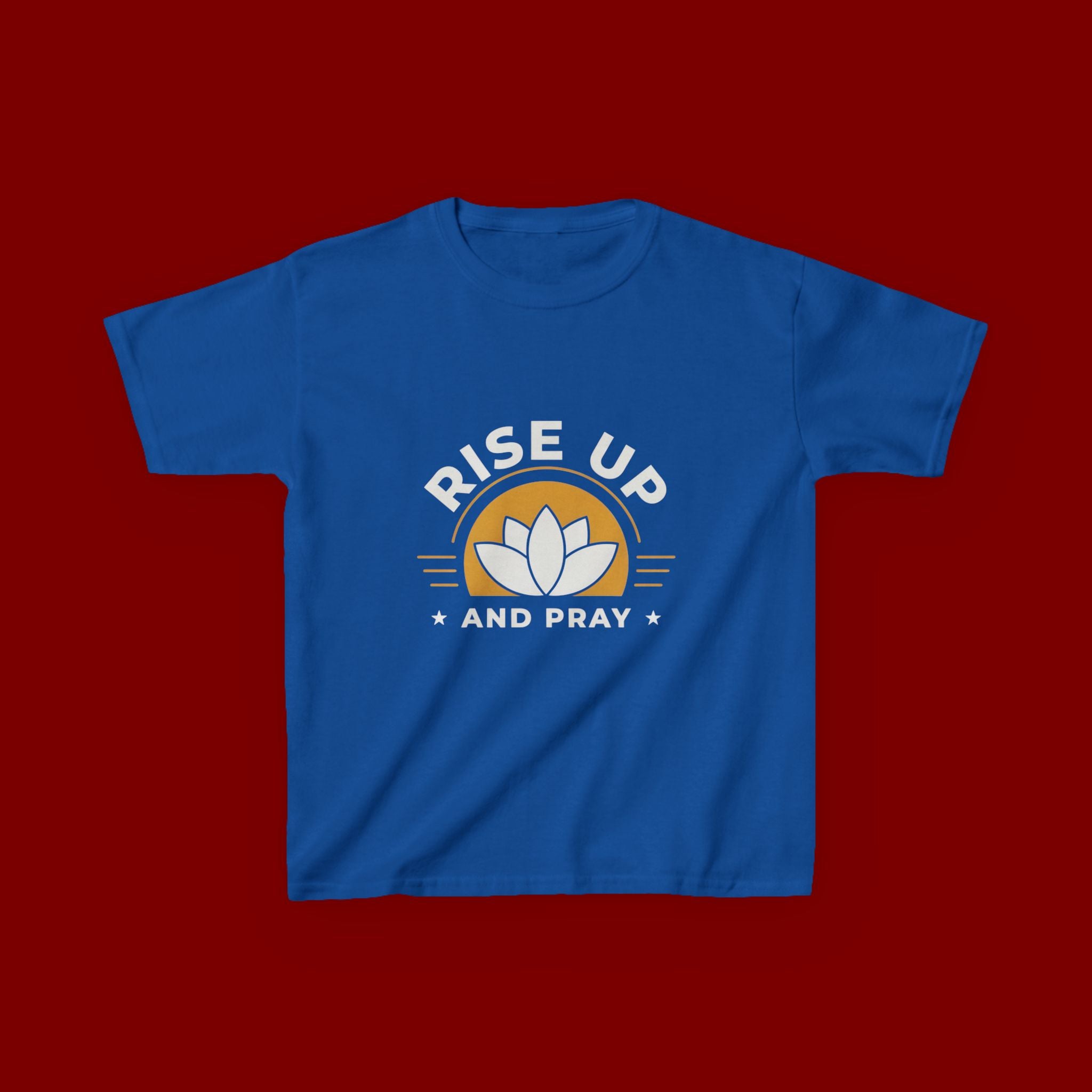 Kids T-Shirt - "Rise Up and Pray" Inspirational Christian Tee for Children
