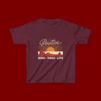 Kids T-Shirt - "Positive" Retro Sunrise Tee (Mind • Vibes • Life)