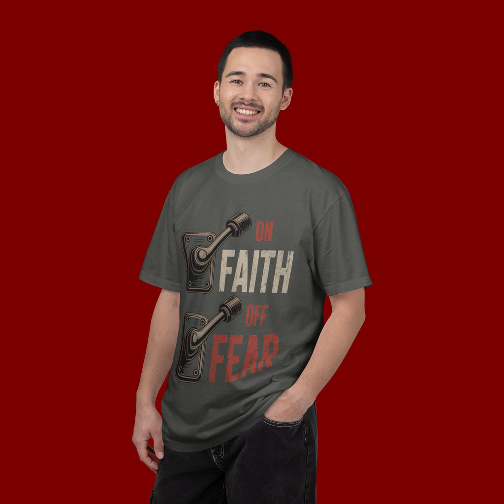 Faith On, Fear Off T-Shirt — Inspirational Christian Graphic Tee