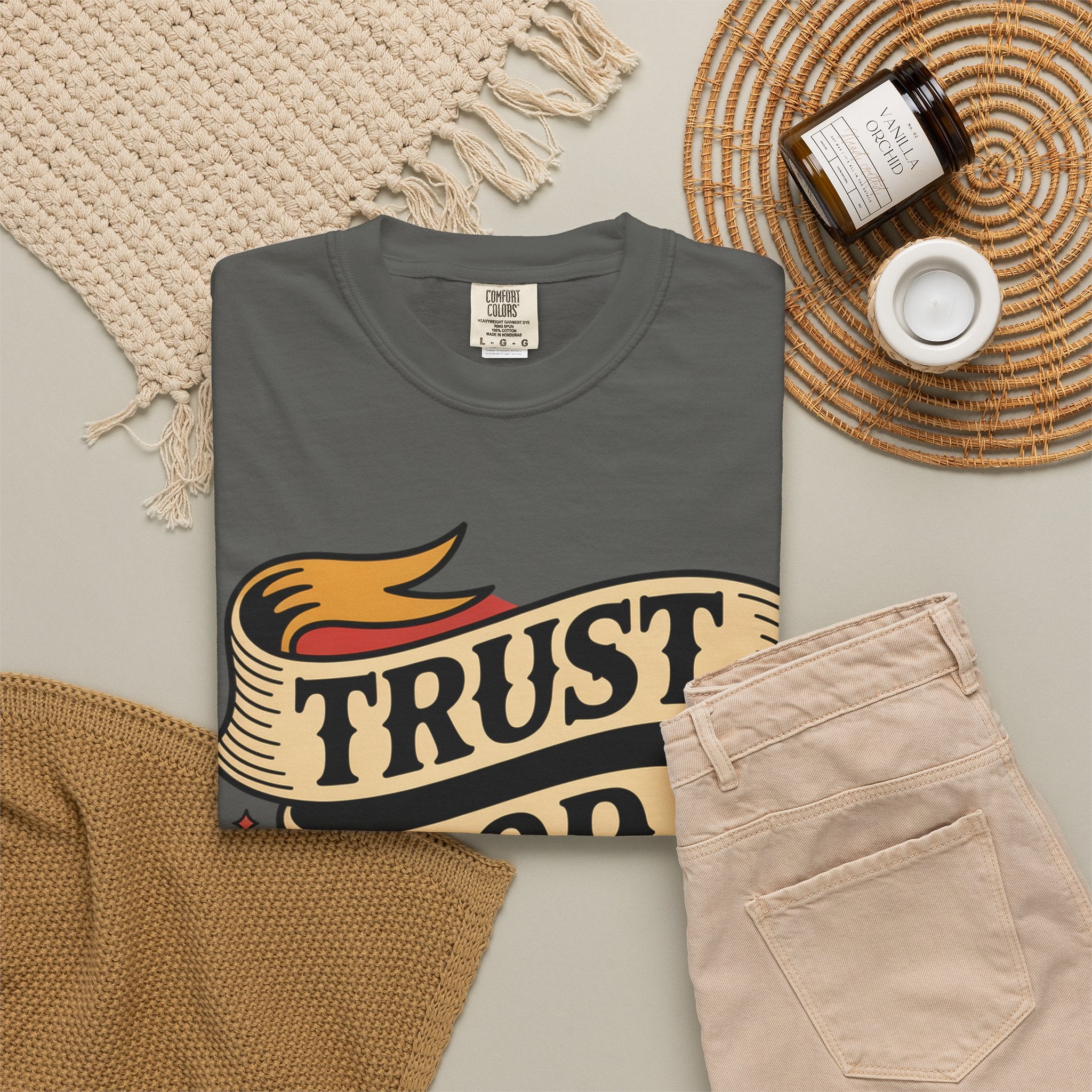 Trust God, Bro T-Shirt — Retro Ribbon Faith Tee