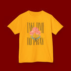 Kids Tee — "Take Time to Pray" Floral Christian Shirt