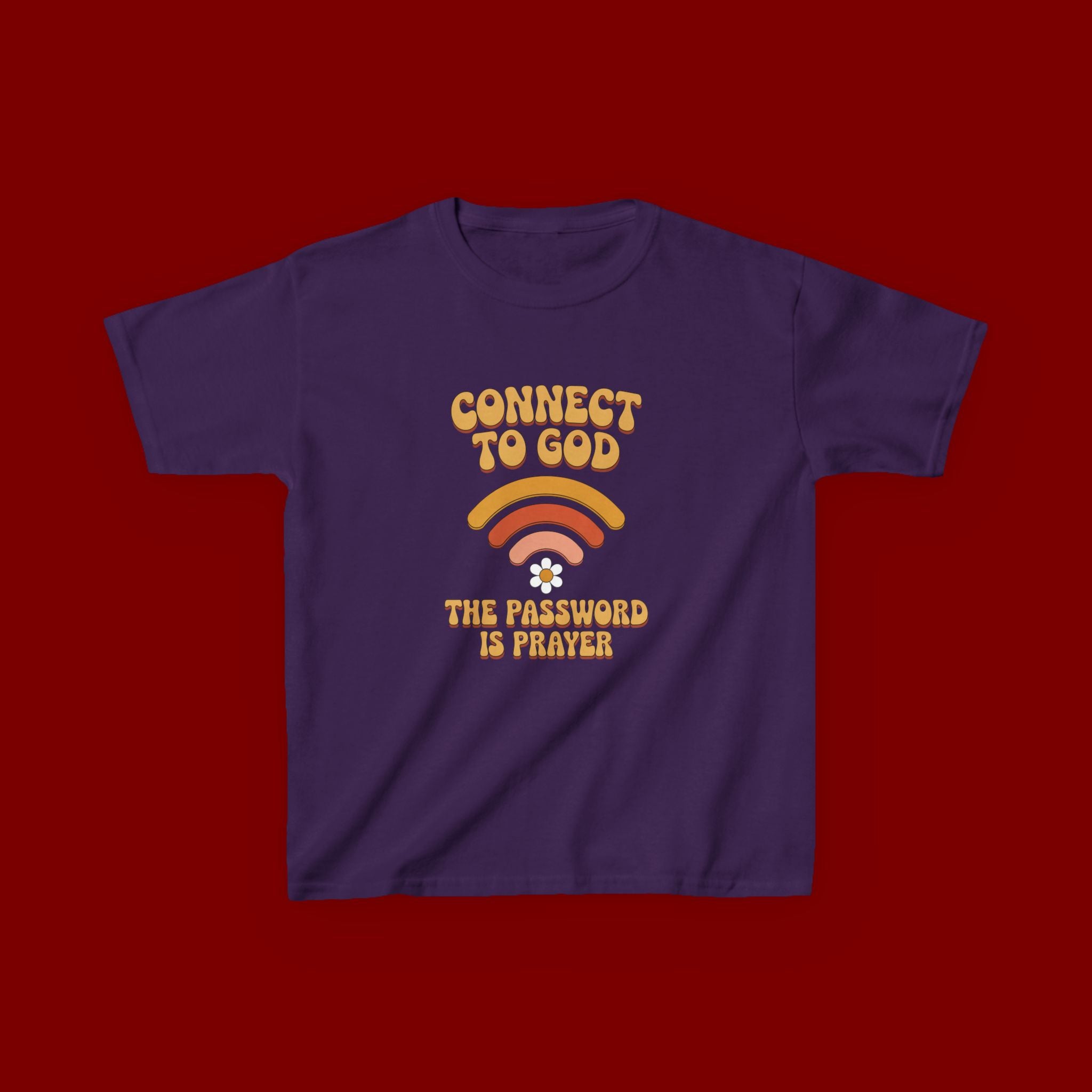 Kids Tee - "Connect to God" WiFi Prayer Graphic Shirt