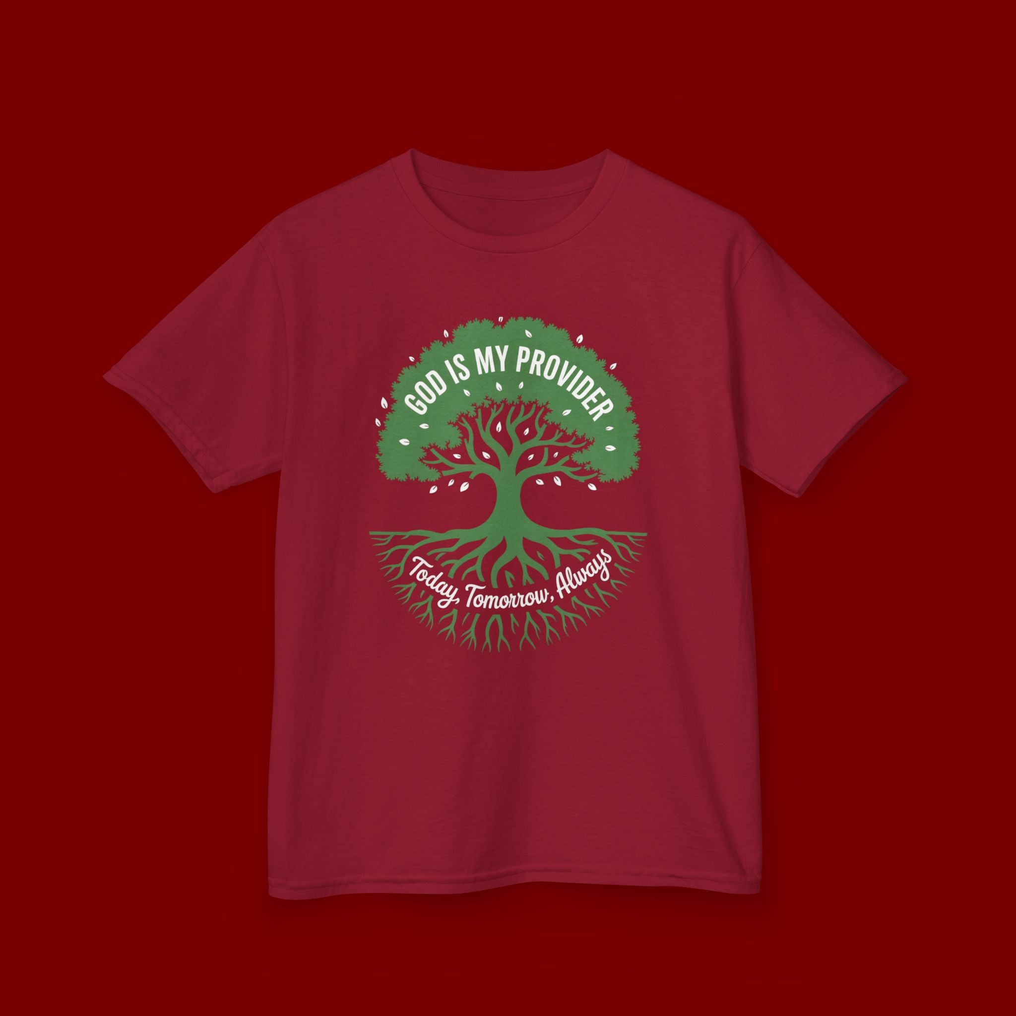 Kids Tee — "God Is My Provider" Tree of Faith Christian Shirt