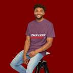 Work More Graphic T-Shirt — Bold Red Minimalist Slogan Tee