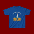 Kids T-Shirt — “My Faith in God is Solid” Lighthouse Christian Tee