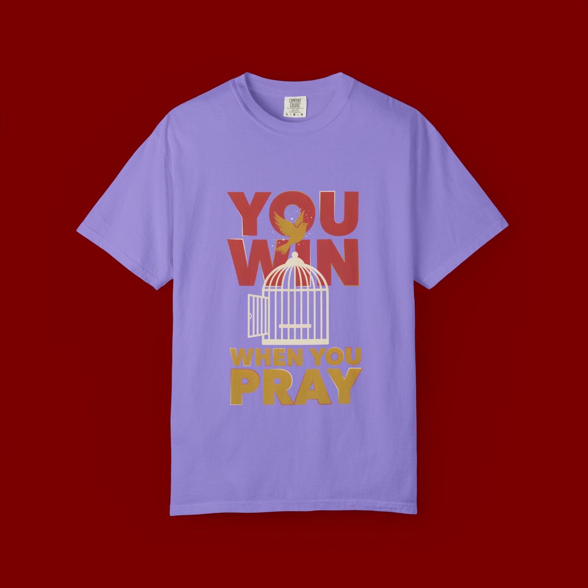 T-Shirt — "You Win When You Pray" Inspirational Faith Graphic Tee
