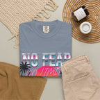 No Fear, No Excuses T-Shirt — Retro Sunset Palm Graphic Tee