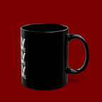 Pray On It, Pray Over It, Pray Through It Black Ceramic Mug — Inspirational Faith Coffee Cup (11oz/15oz)