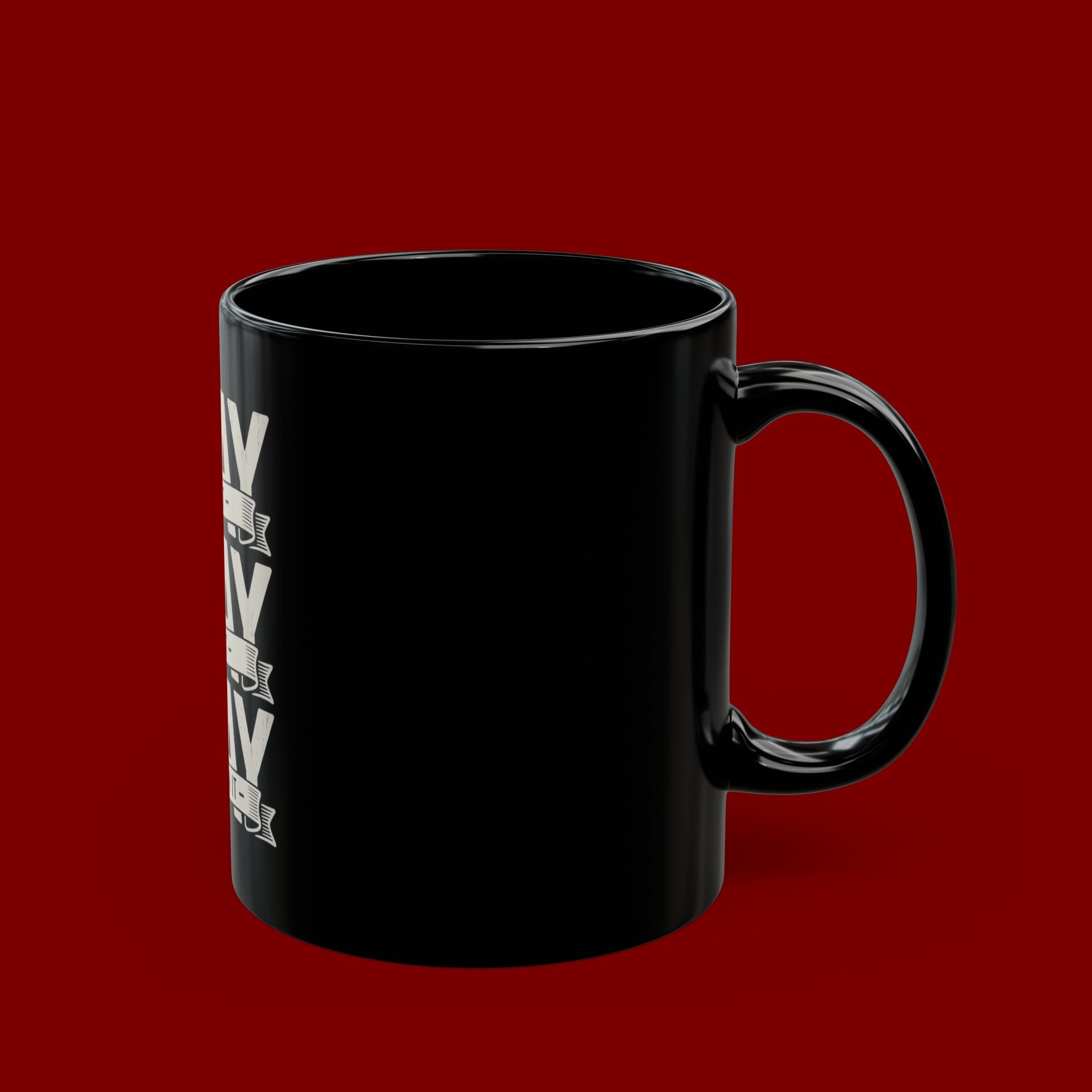 Pray On It, Pray Over It, Pray Through It Black Ceramic Mug — Inspirational Faith Coffee Cup (11oz/15oz)