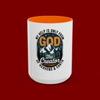 Christian Coffee Mug — “My Help Is Only From God The Creator” Accent Mug