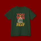 Kids Tee — "You Win When You Pray" Inspirational Christian Shirt