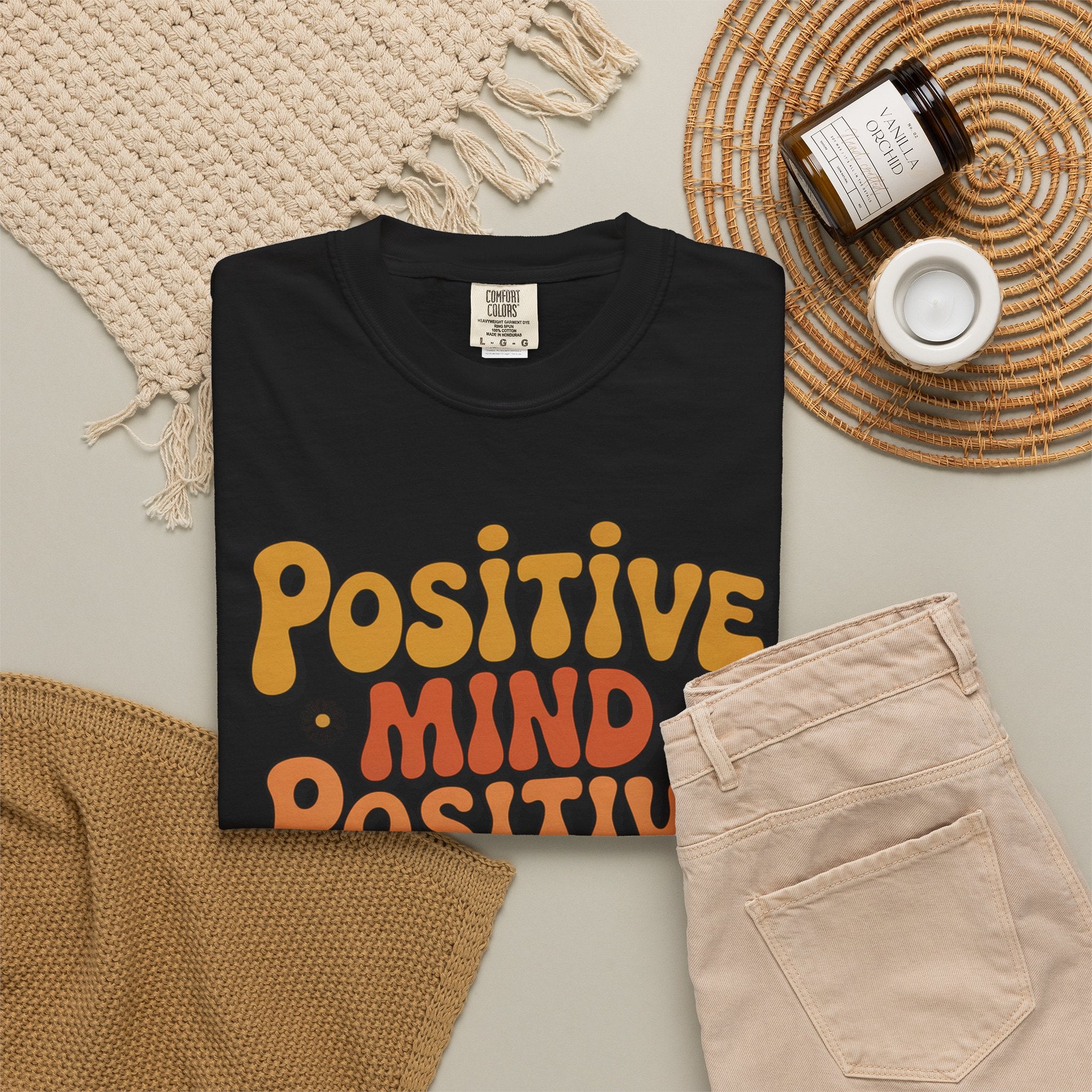 Positive Mind Positive Vibes Positive Life T-Shirt — Retro Daisy Graphic Tee