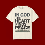 Christian Faith T-Shirt — “In God the Heart Finds Peace” Inspirational Tee