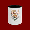 God Is Greater Mountain Coffee Mug — Inspirational Christian Accent Mug