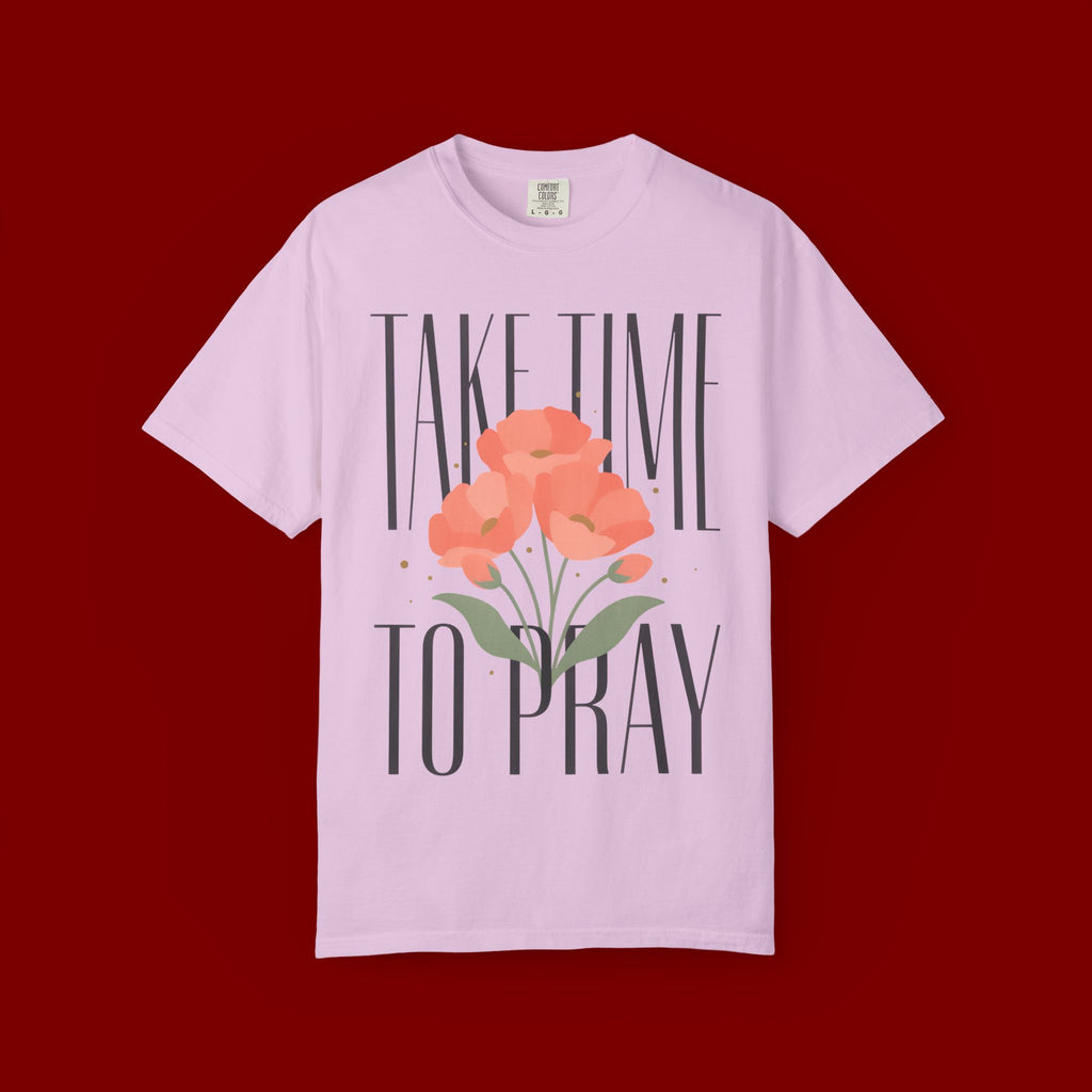 T-Shirt — "Take Time to Pray" Floral Christian Tee