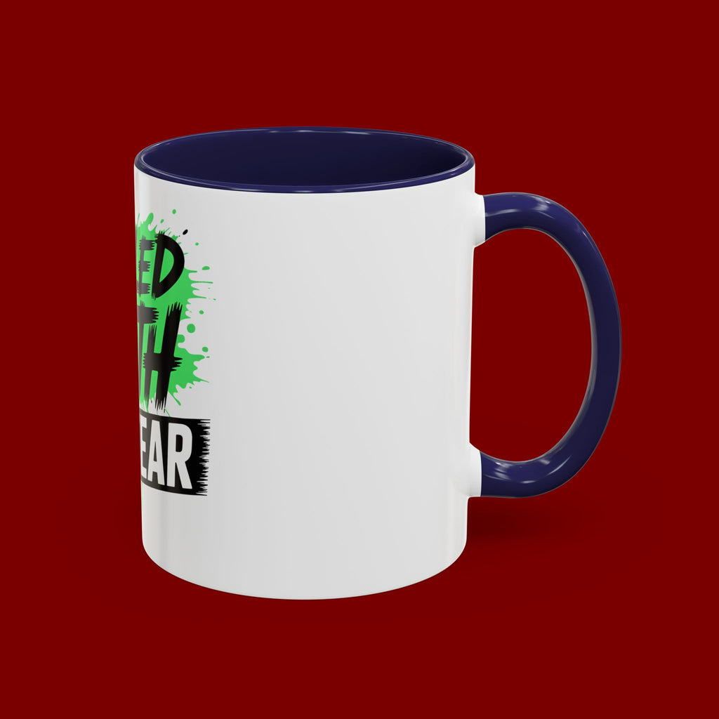 Accent Coffee Mug — "Fueled by Faith Not Fear" Inspirational Ceramic Mug (11/15 oz)