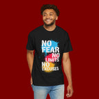 No Fear No Limits No Excuses T-Shirt — Motivational Graphic Tee