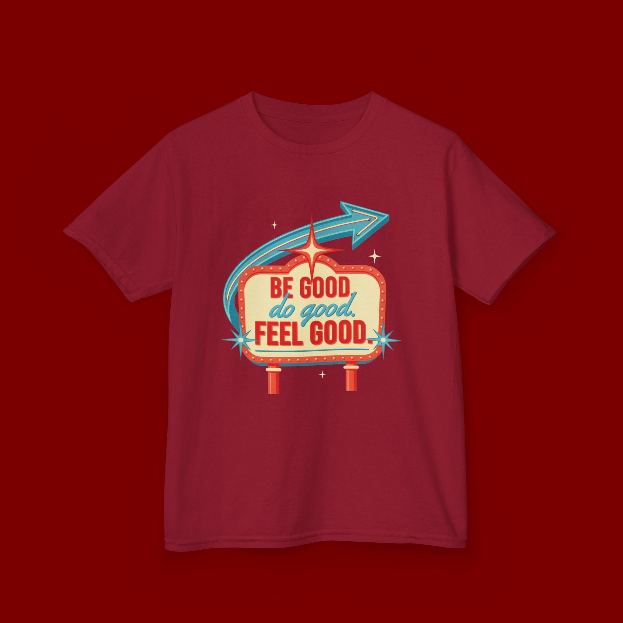 Kids Tee — Retro 'Be Good, Do Good, Feel Good' Positive Message Shirt