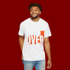 OVER Block Graphic T-Shirt — Bold Orange Minimalist Tee