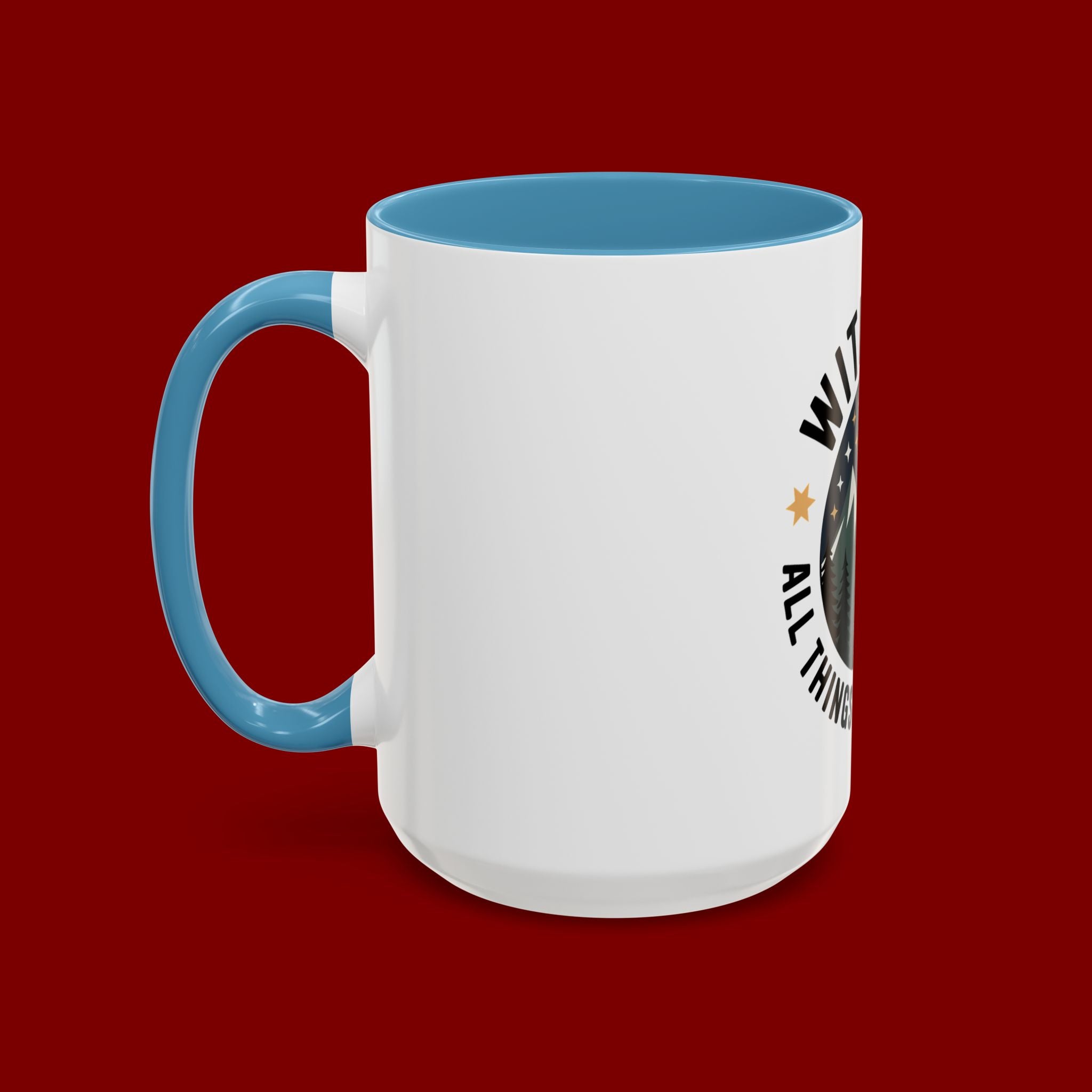 With God All Things Are Possible Accent Coffee Mug — Inspirational Faith Mountain Mug (11/15oz)
