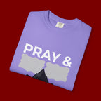 Pray & Never Give Up T-Shirt — Inspirational Christian Mountain Tee