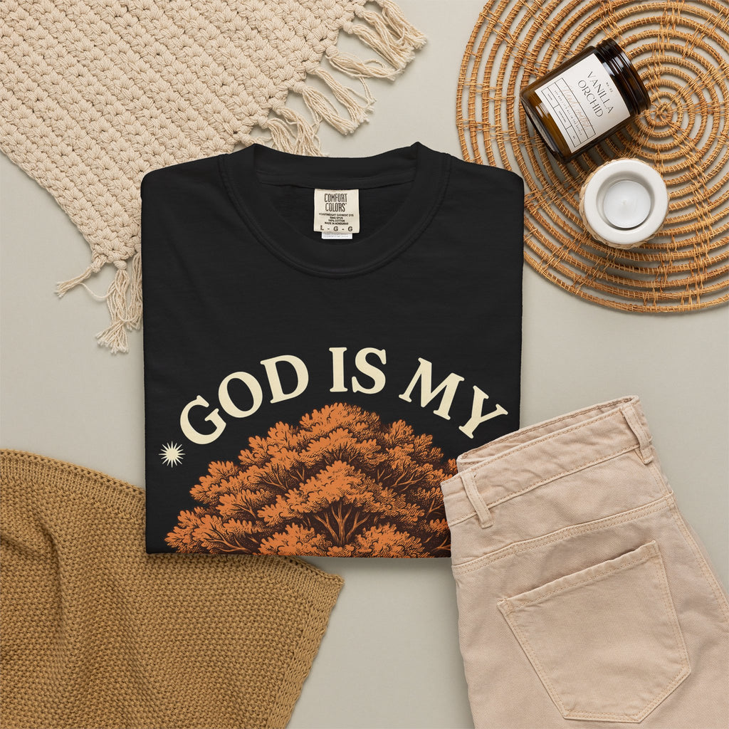 God Is My Strength T-Shirt — Tree Faith Graphic Tee
