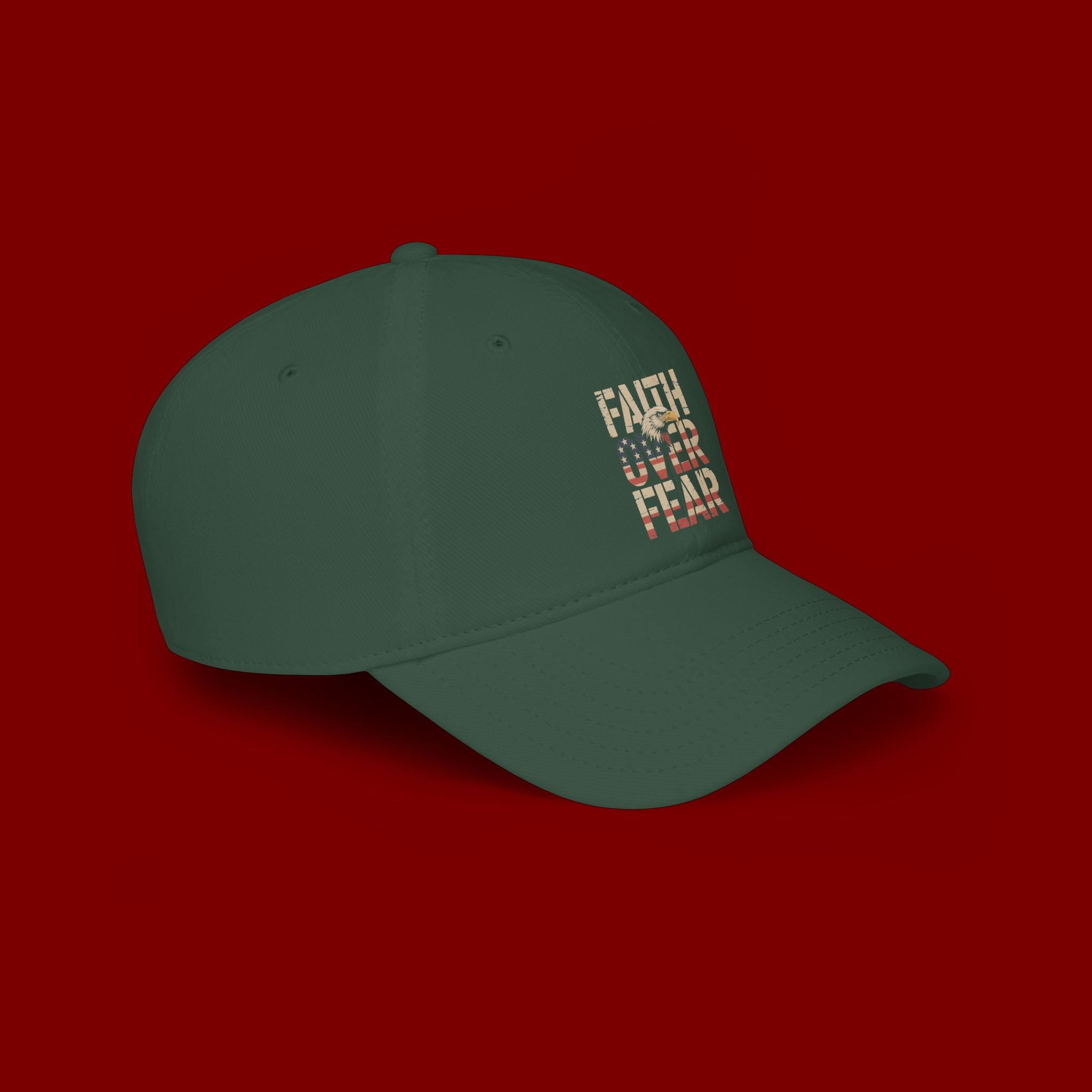 Faith Over Fear Baseball Cap — Patriotic Christian Low Profile Hat