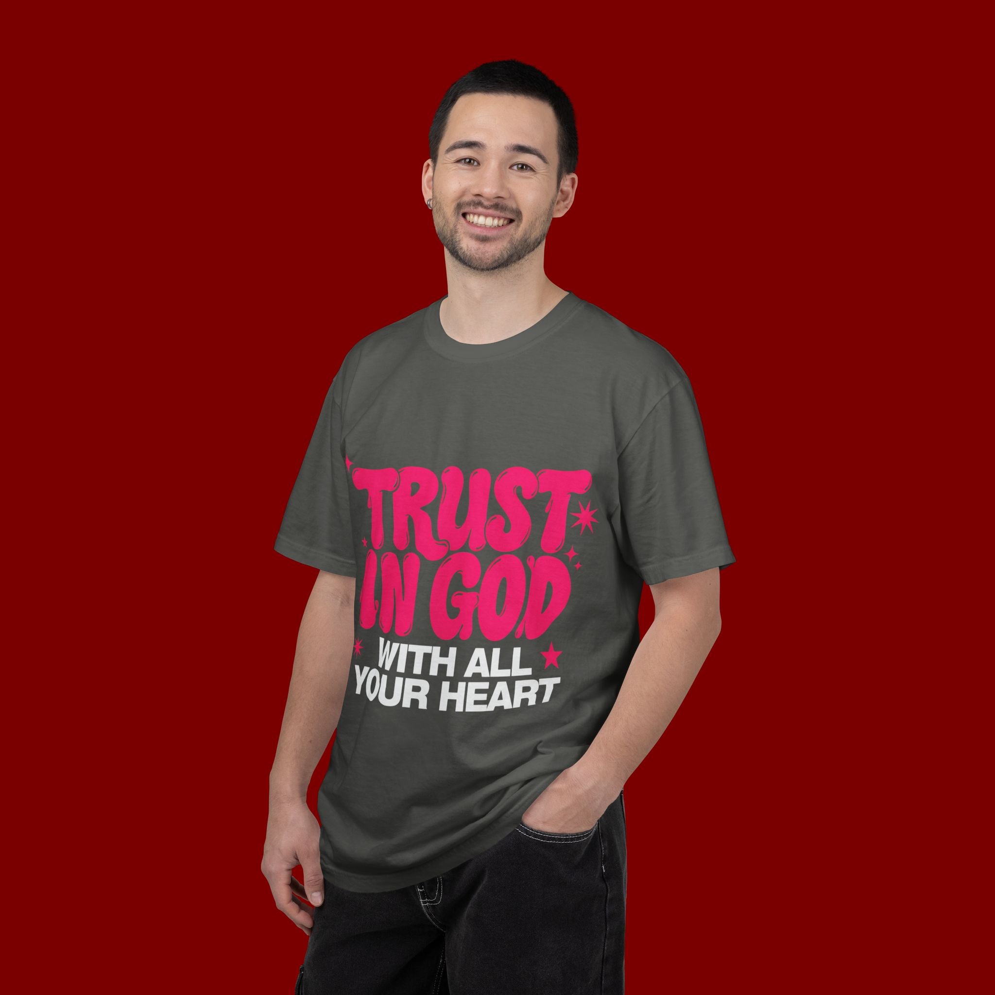 Trust in God T-Shirt — Retro Pink Faith Graphic Tee