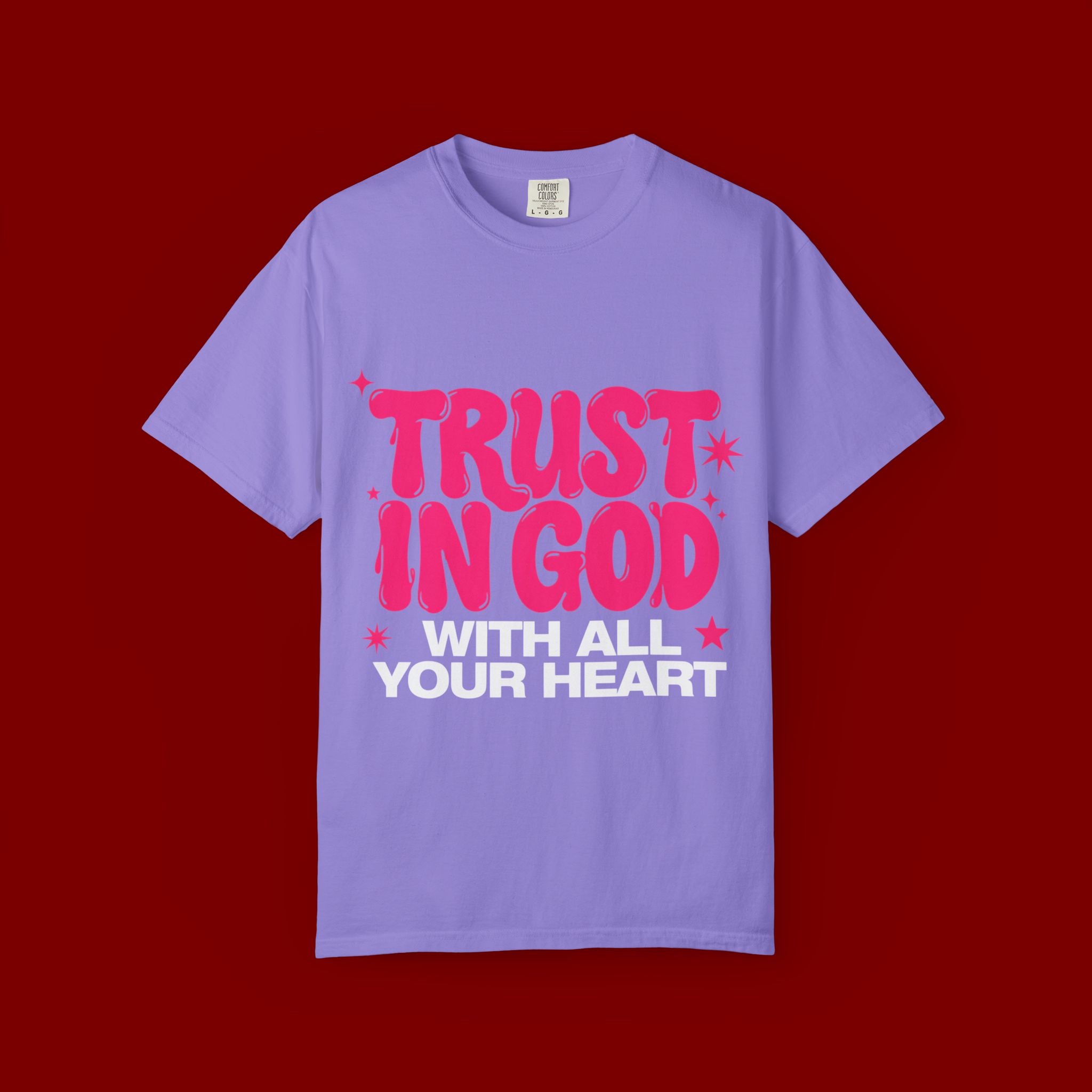 Trust in God T-Shirt — Retro Pink Faith Graphic Tee