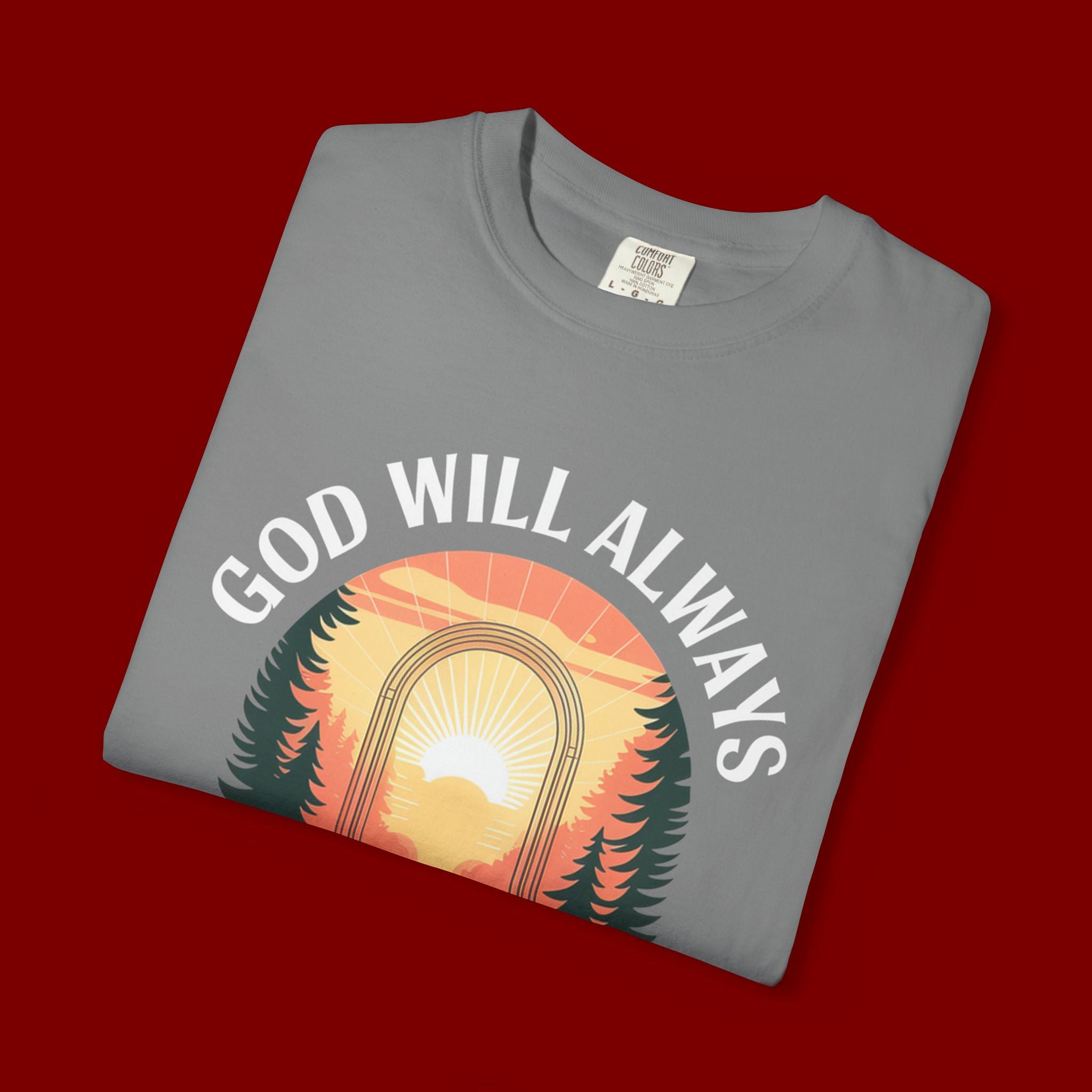 Make a Way Christian T-Shirt — 'God Will Always Make a Way' Sunset Faith Tee