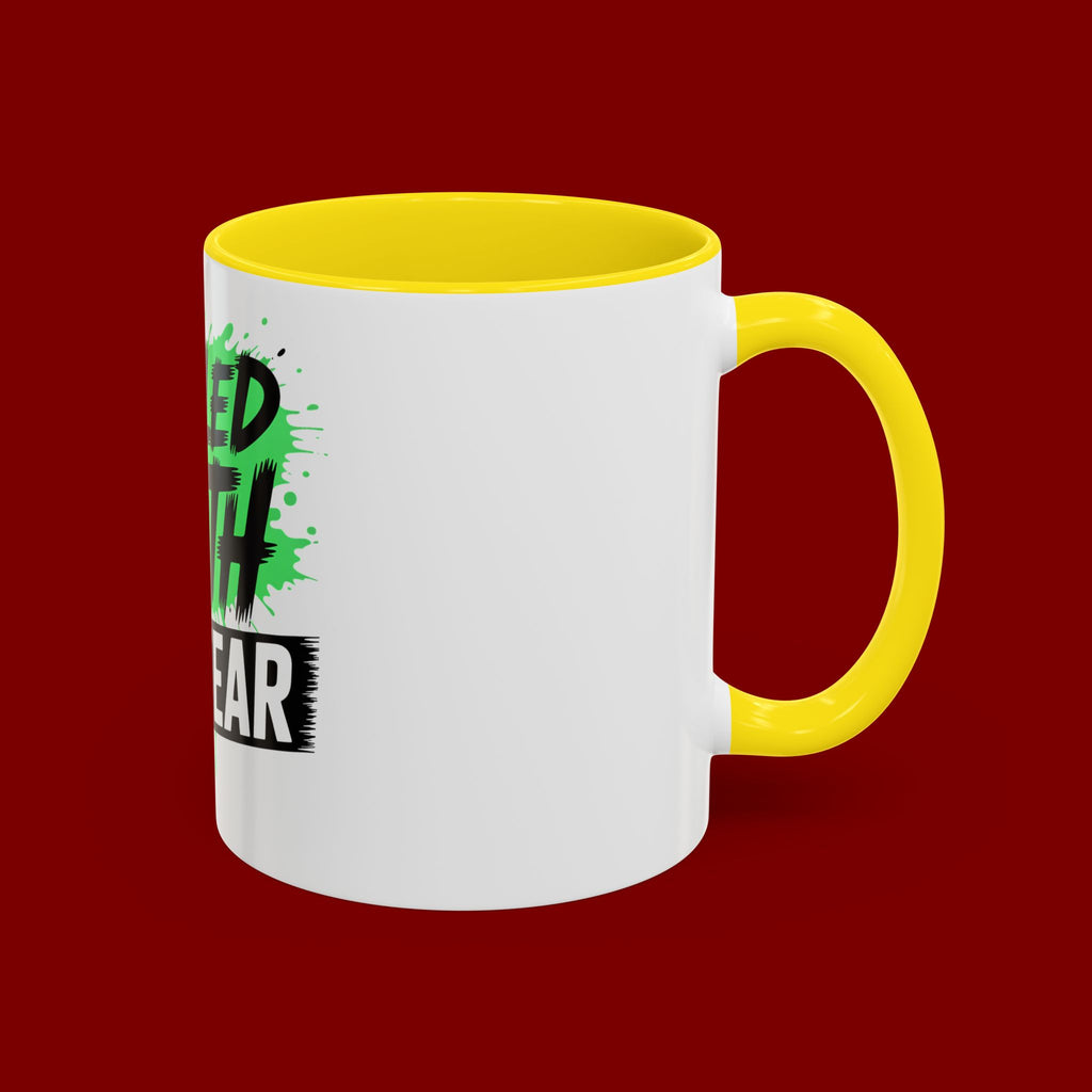 Accent Coffee Mug — "Fueled by Faith Not Fear" Inspirational Ceramic Mug (11/15 oz)