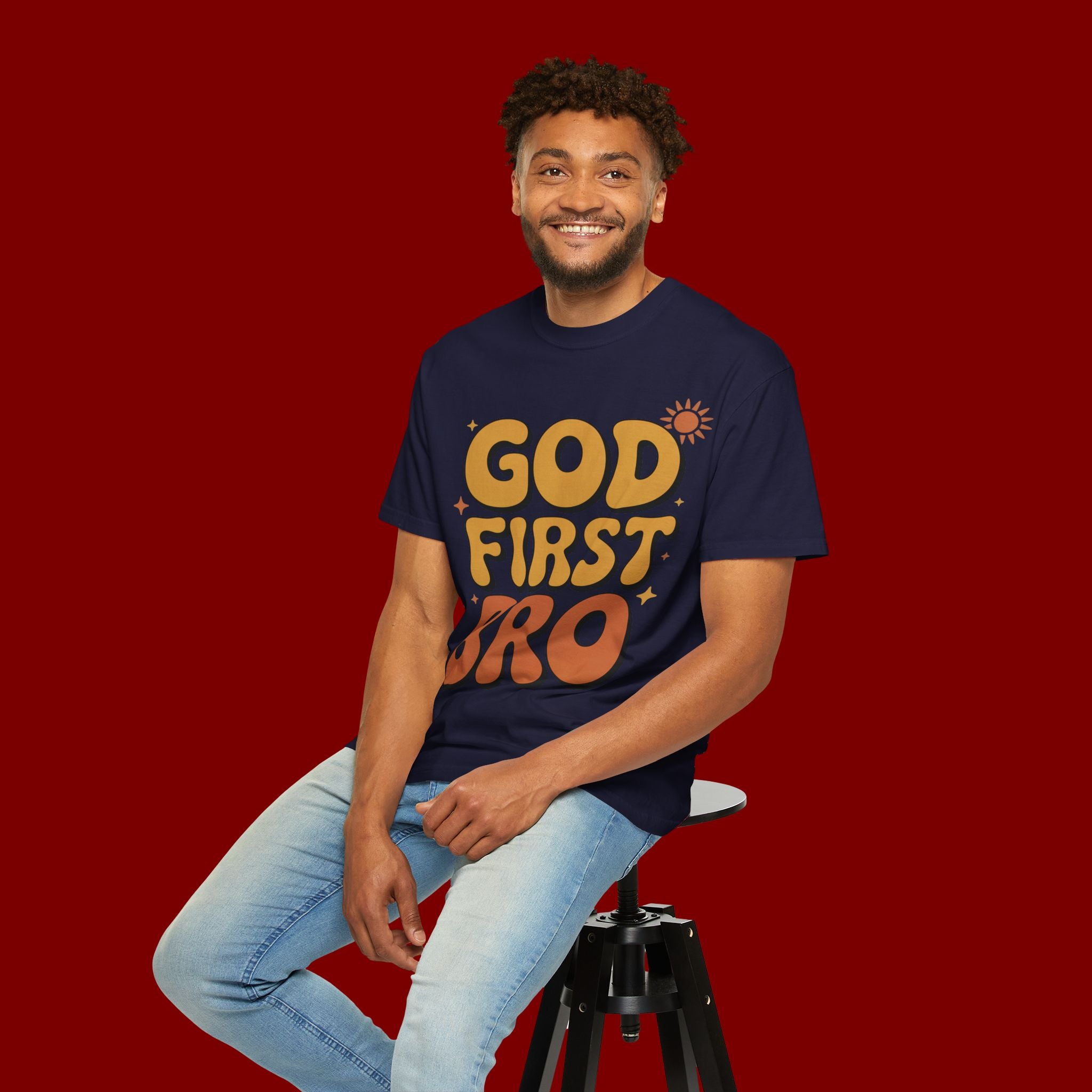 God First Bro T-Shirt — Retro Christian Faith Tee