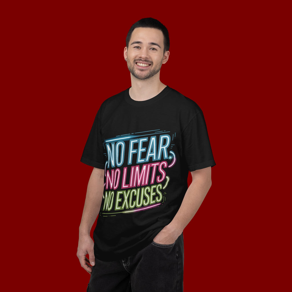 No Fear No Limits No Excuses Neon Graphic T-Shirt