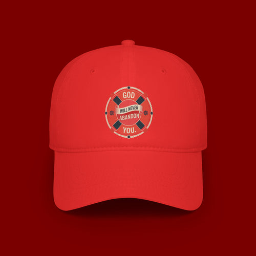 Baseball Cap - "God Will Never Abandon You" Lifesaver Graphic Christian Hat