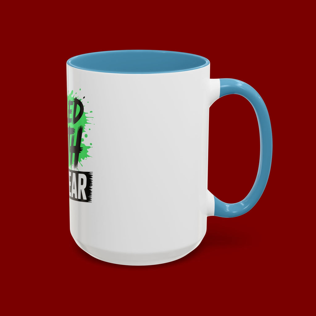 Accent Coffee Mug — "Fueled by Faith Not Fear" Inspirational Ceramic Mug (11/15 oz)