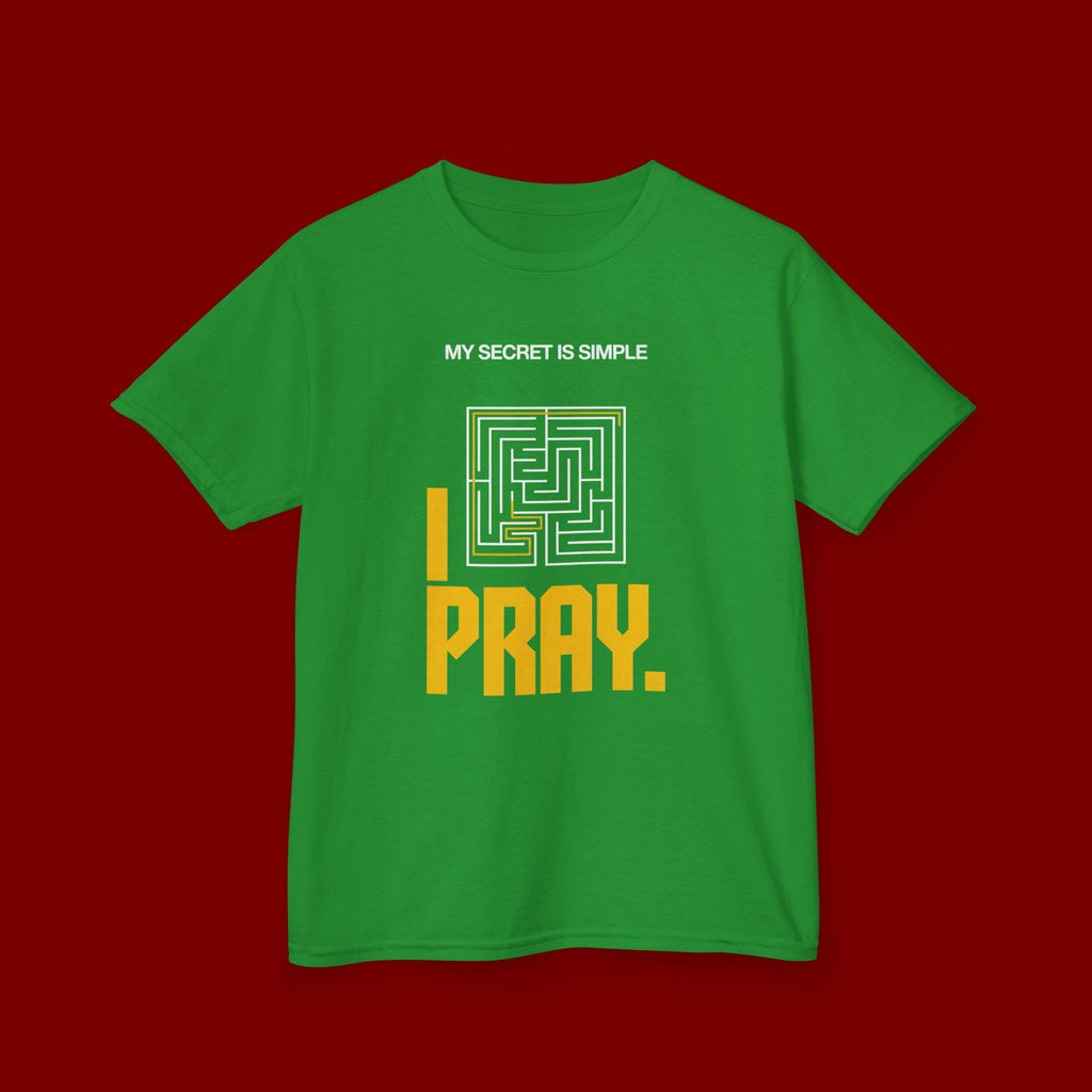 Kids Tee — "My Secret Is Simple: I Pray." Maze Faith T‑Shirt