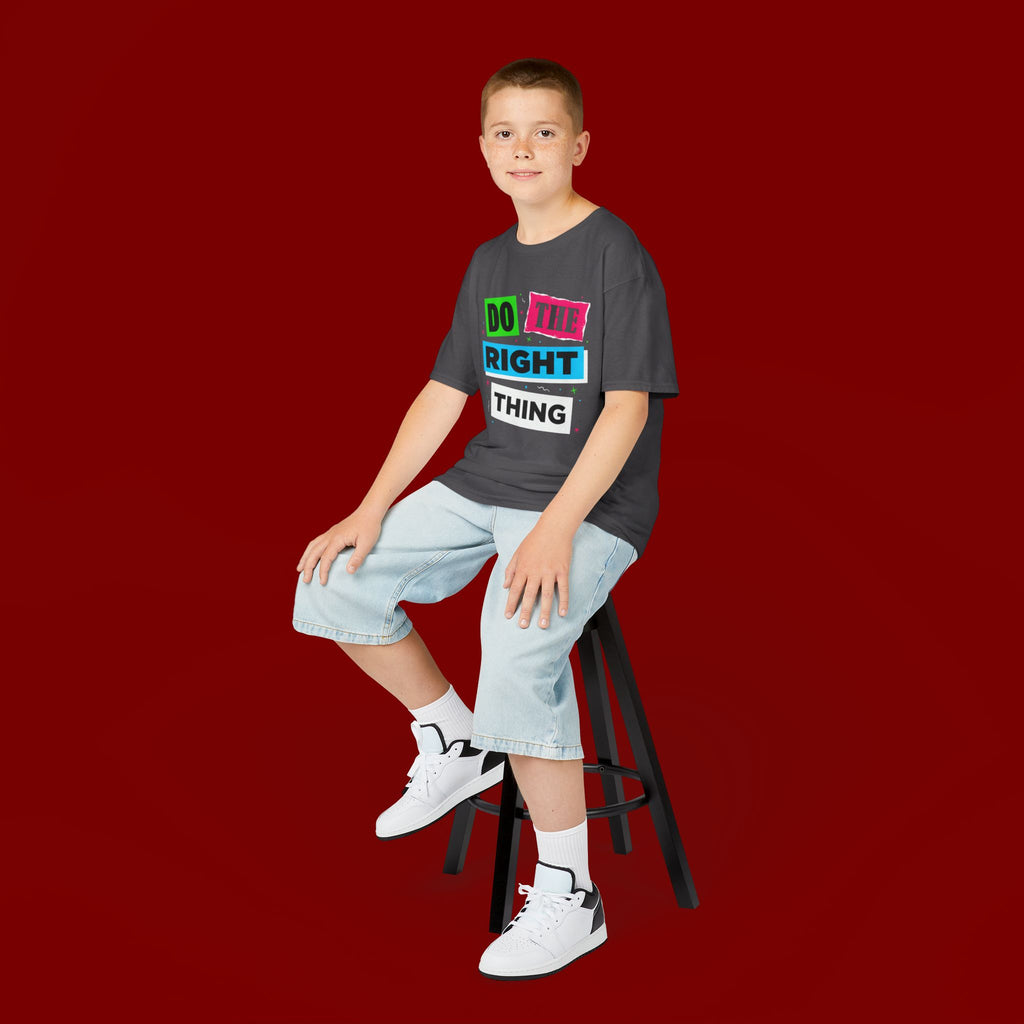 Kids Tee - "Do The Right Thing" Bold Colorblock Graphic